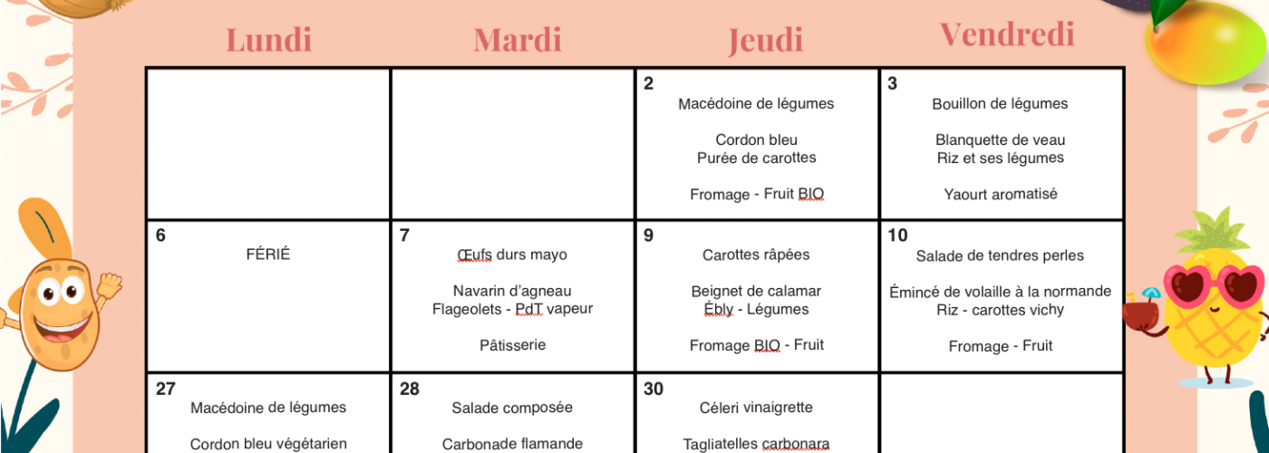 Au menu du restaurant municipal !